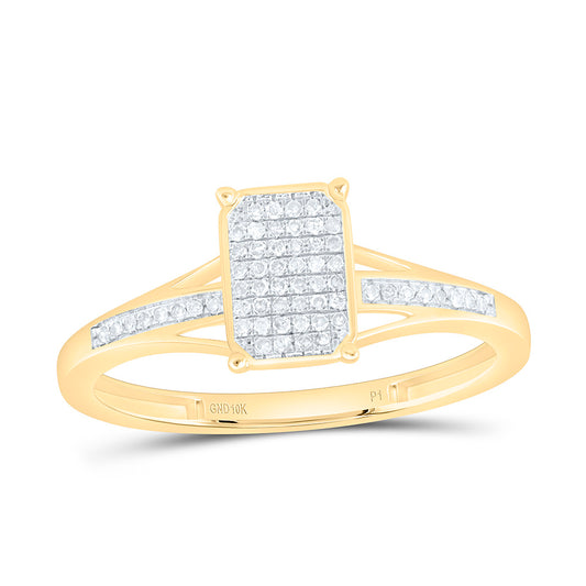 10K Yellow Gold 1/8Ctw Natural Diamond P1 Gift Emerald Ring