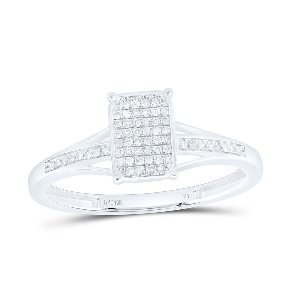 10K Yellow Gold 1/8Ctw Natural Diamond P1 Gift Emerald Ring