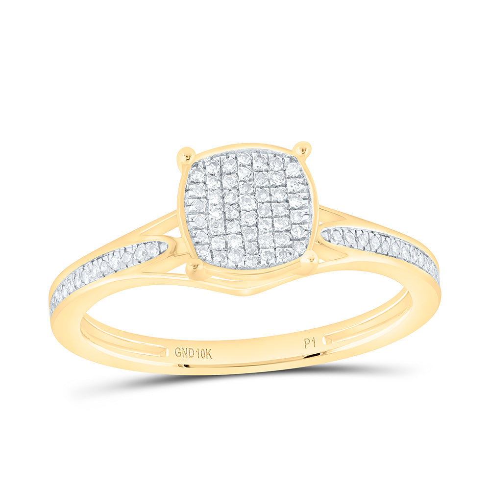 10K Yellow Gold 1/6Ctw Natural Diamond P1 Gift Cushion Ring