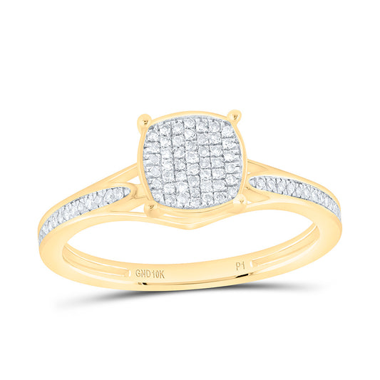 10K Yellow Gold 1/6Ctw Natural Diamond P1 Gift Cushion Ring