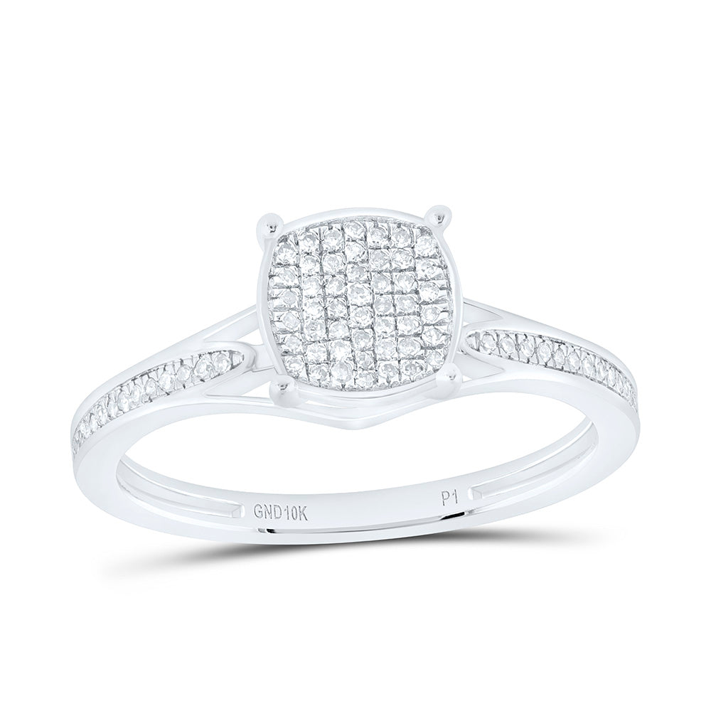10K Yellow Gold 1/6Ctw Natural Diamond P1 Gift Cushion Ring