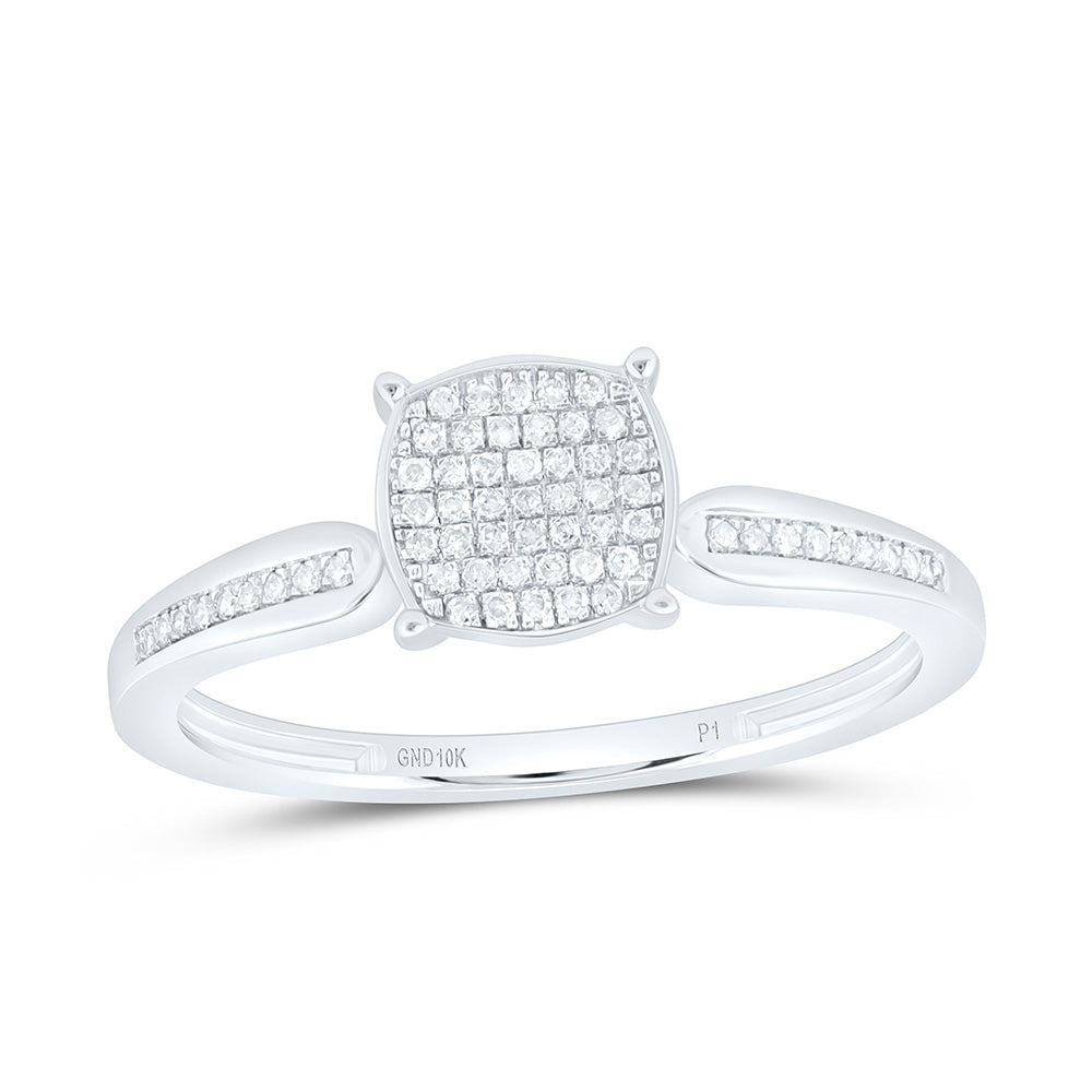 10K Yellow Gold 1/8Ctw Natural Diamond P1 Gift Cushion Ring