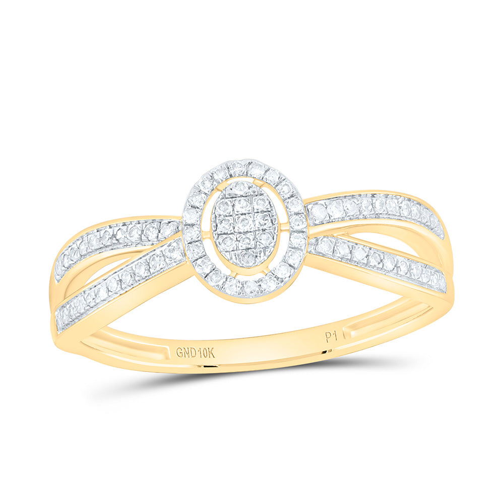 10K Yellow Gold 1/6Ctw Natural Diamond P1 Gift Oval Ring
