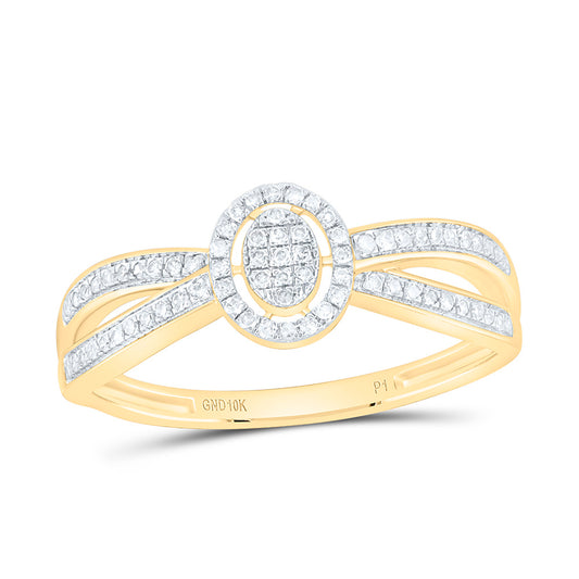 10K Yellow Gold 1/6Ctw Natural Diamond P1 Gift Oval Ring