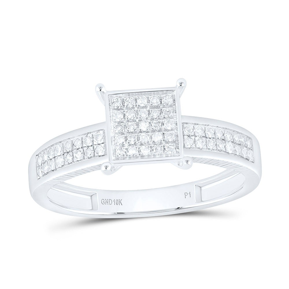 10K Yellow Gold 1/5Ctw Natural Diamond P1 Gift Square Ring