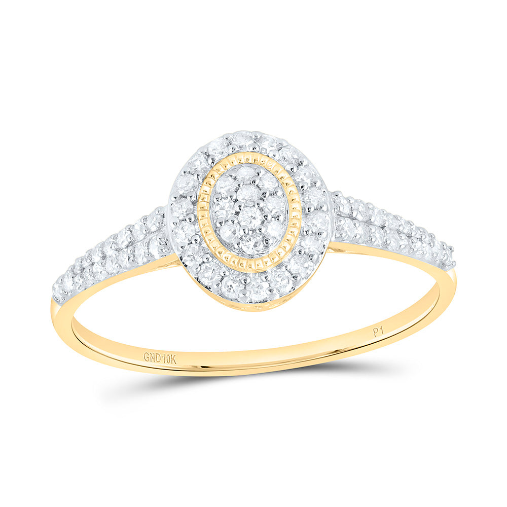 10K Yellow Gold 1/4Ctw Natural Diamond P1 Gift Oval  Ring