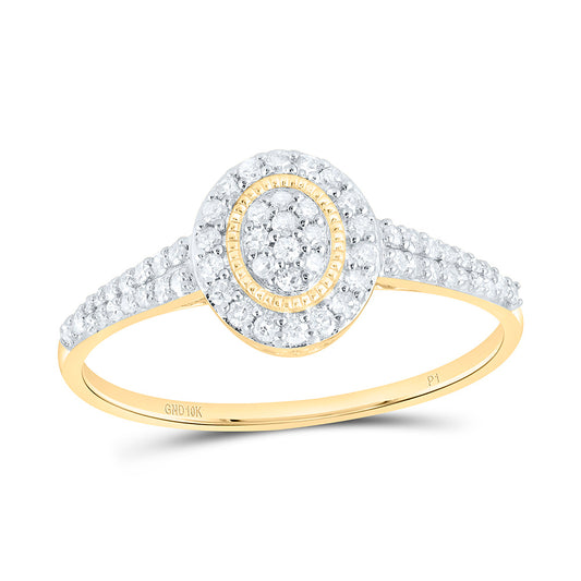 10K Yellow Gold 1/4Ctw Natural Diamond P1 Gift Oval  Ring