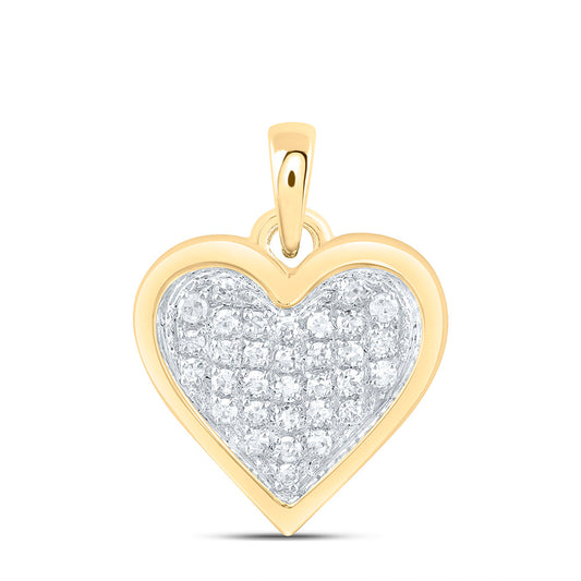10K Yellow Or White Gold 1/10Ctw Natural Diamond P1 Gift Heart  Pendant
