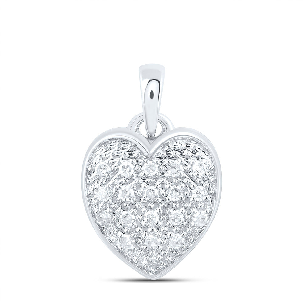 10K Yellow Or White Gold 1/20Ctw Natural Diamond P1 Gift Heart  Pendant