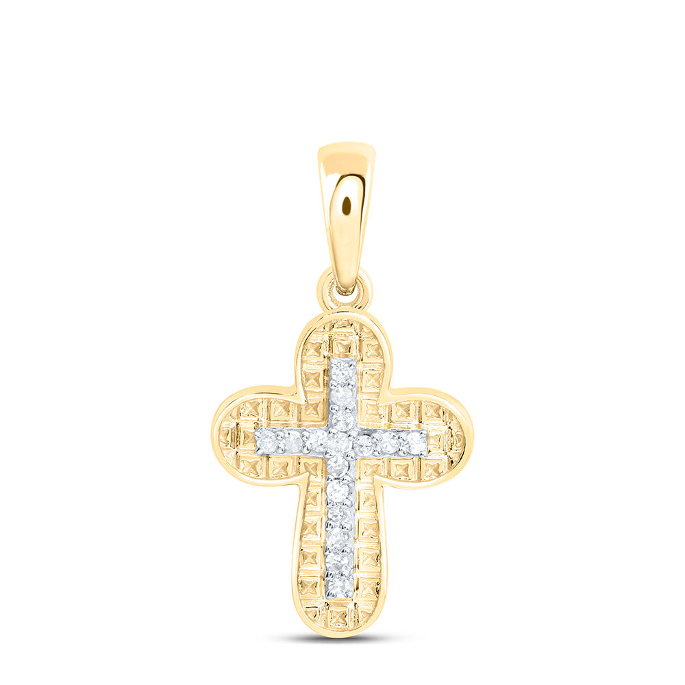 Sterling Silver 1/20Ctw Natural Diamond P1 Gift Cross Pendant
