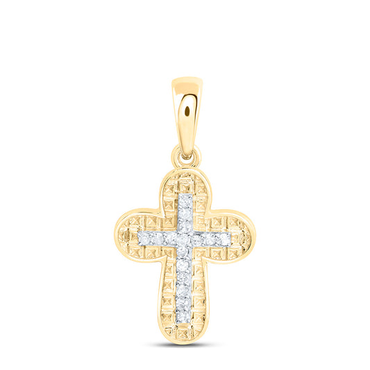 Sterling Silver 1/20Ctw Natural Diamond P1 Gift Cross Pendant