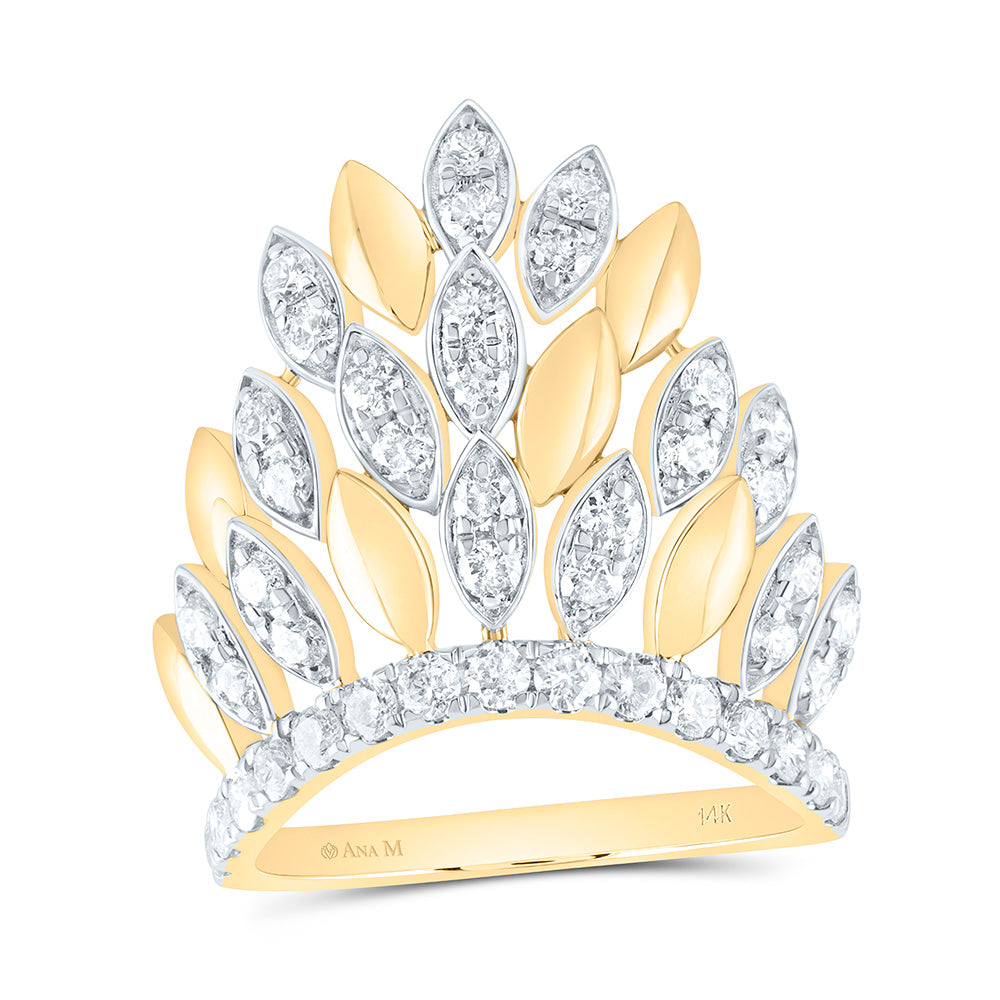 14K Yellow Gold 1 1/3Ctw Natural Diamond Ana M Fashion Ring