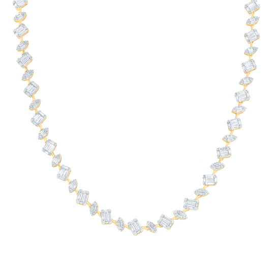 14K Yellow Or White Gold  4Ctw Natural Diamond Ana M Fashion Necklace (17 Inch)