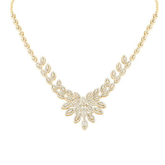 14K Yellow Gold 6 7/8Ctw Natural Diamond Ana M Fashion Necklace (17 Inch)