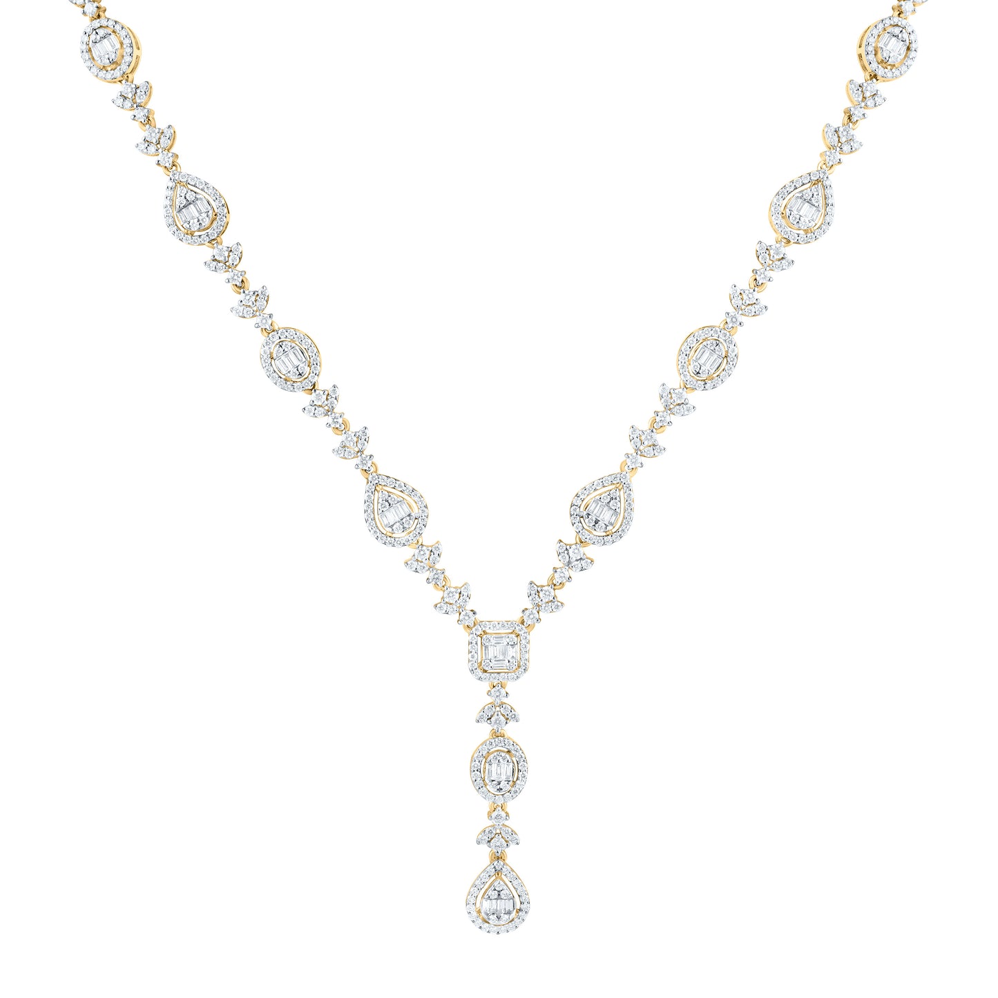14K Yellow Or White Gold  4 5/8Ctw Natural Diamond Ana M Fashion Necklace (17 Inch)