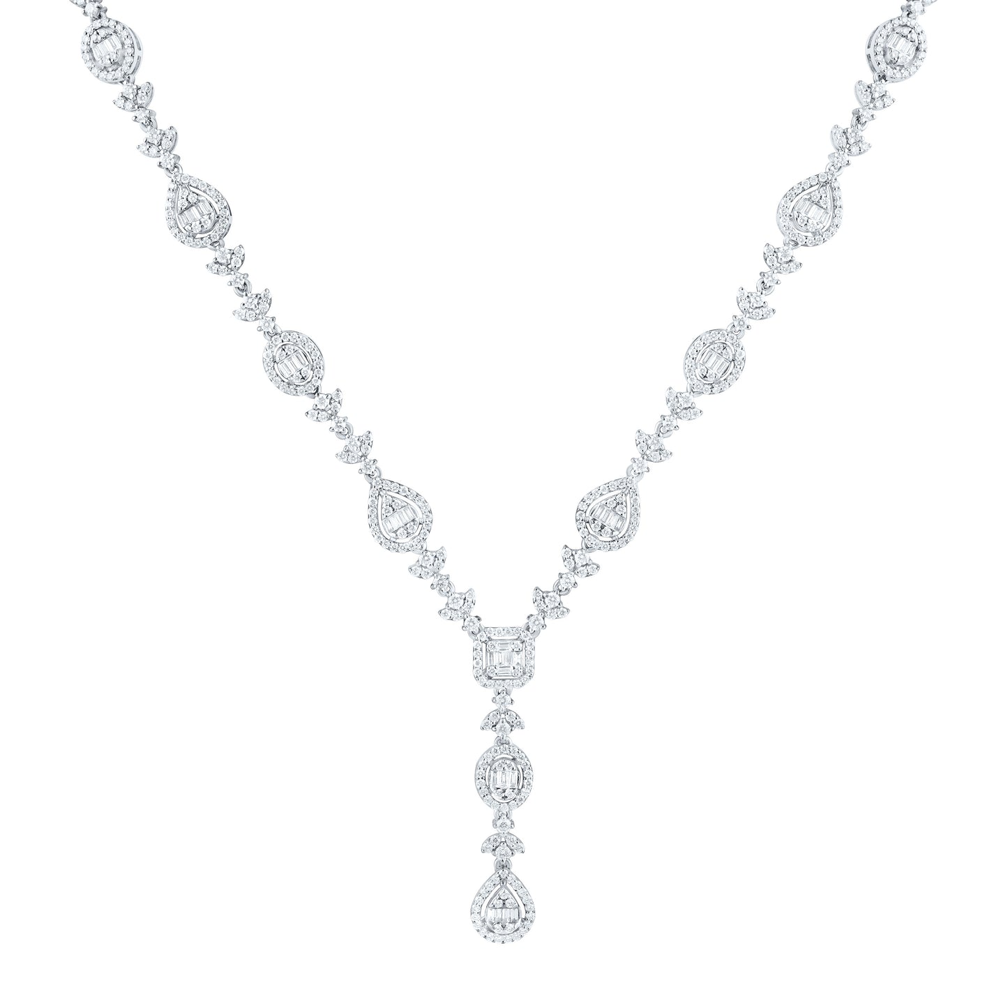 14K Yellow Or White Gold  4 5/8Ctw Natural Diamond Ana M Fashion Necklace (17 Inch)