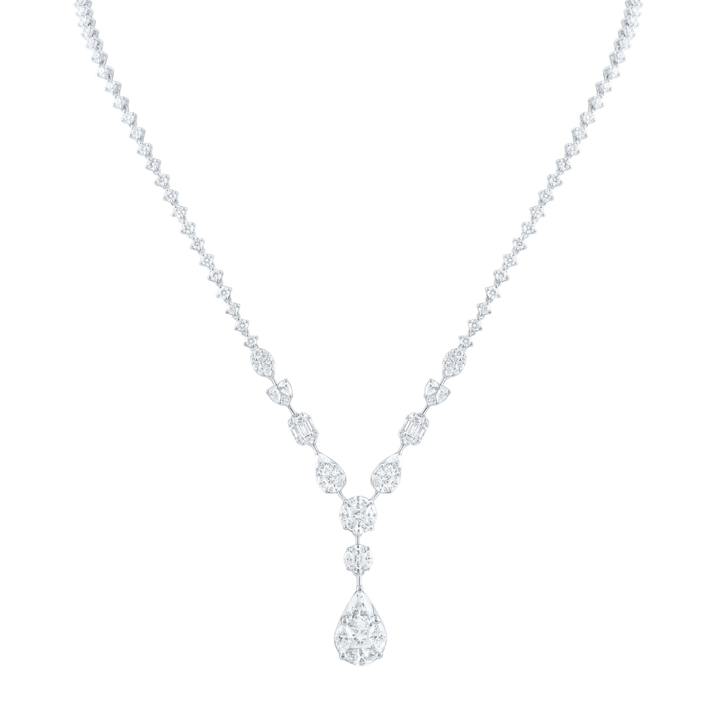 14K Yellow Or White Gold  5 5/8Ctw Natural Diamond Ana M Fashion Necklace (16 Inch)