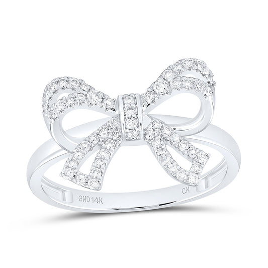 14K Yellow Gold 1/3Ctw Natural Diamond Cn Fashion Bow Ring