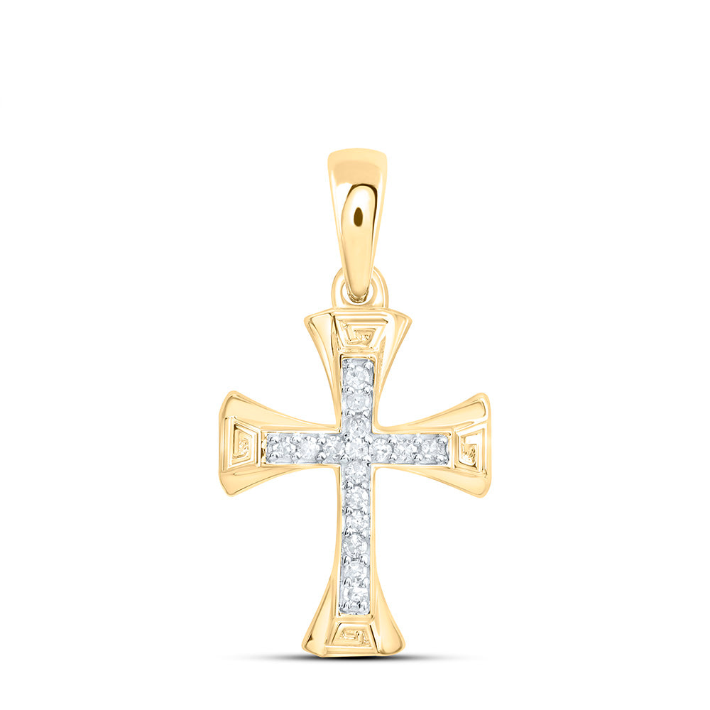 Sterling Silver 1/20Ctw Natural Diamond P1 Gift Cross Pendant