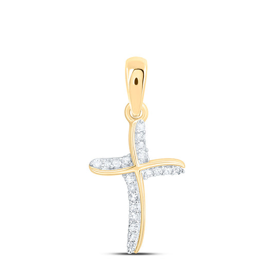 Sterling Silver 1/12Ctw Natural Diamond P1 Gift Cross Pendant