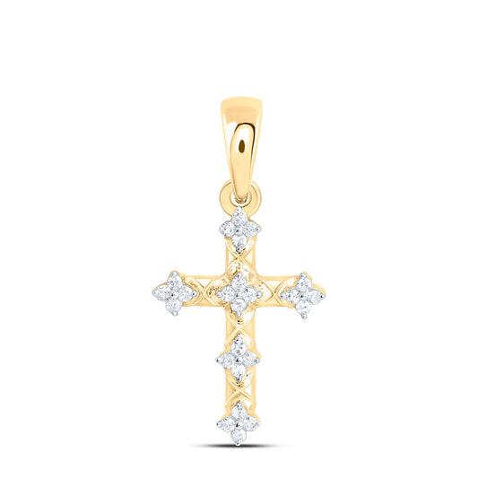 Sterling Silver 1/12Ctw Natural Diamond P1 Gift Cross Pendant