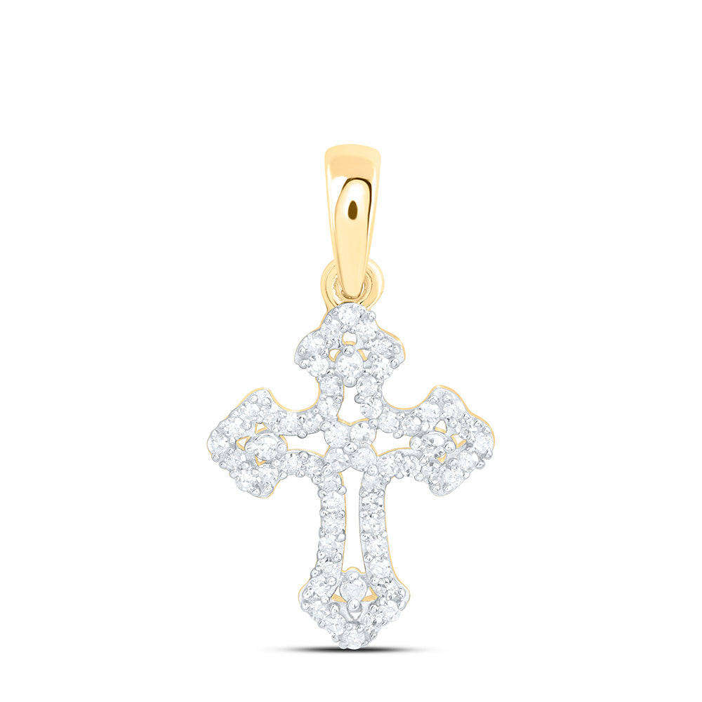 Sterling Silver 1/5Ctw Natural Diamond P1 Gift Cross Pendant
