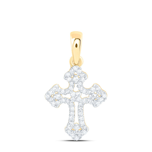 Sterling Silver 1/5Ctw Natural Diamond P1 Gift Cross Pendant