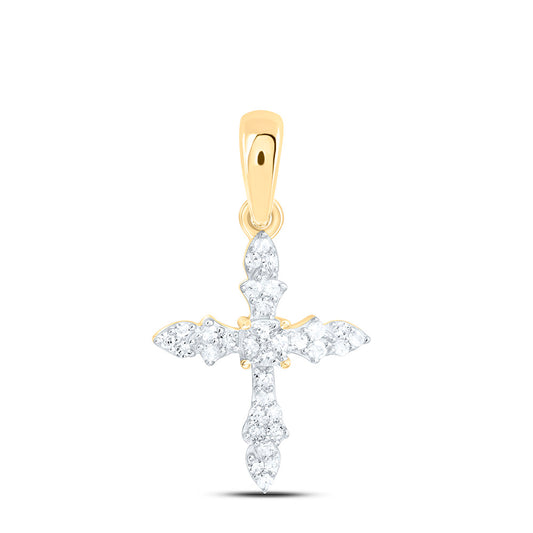 Sterling Silver 1/10Ctw Natural Diamond P1 Gift Cross Pendant