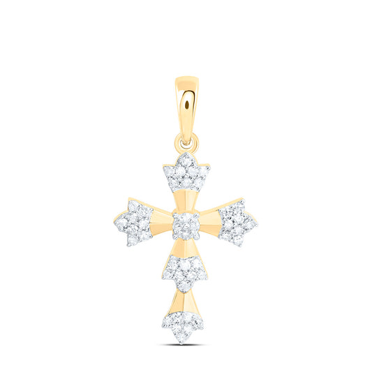 Sterling Silver 1/5Ctw Natural Diamond P1 Gift Cross Pendant
