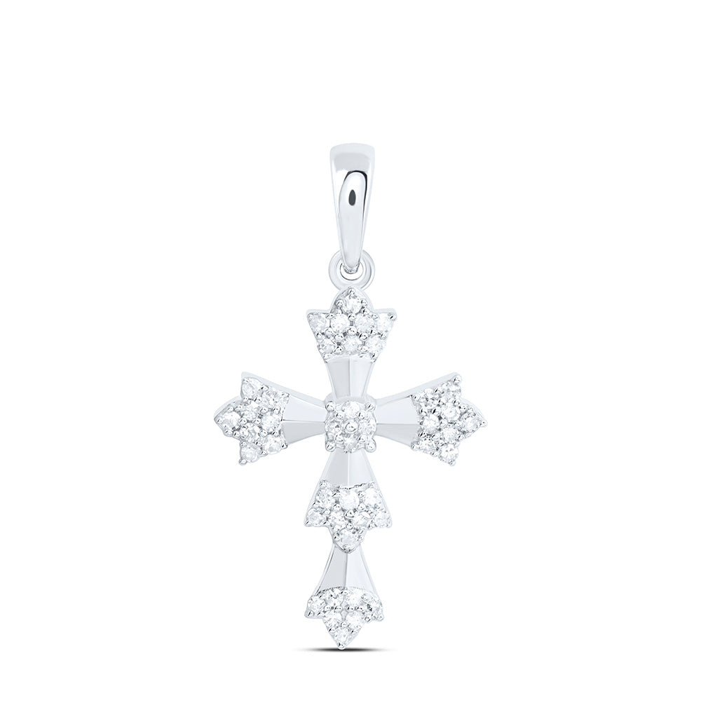 Sterling Silver 1/5Ctw Natural Diamond P1 Gift Cross Pendant