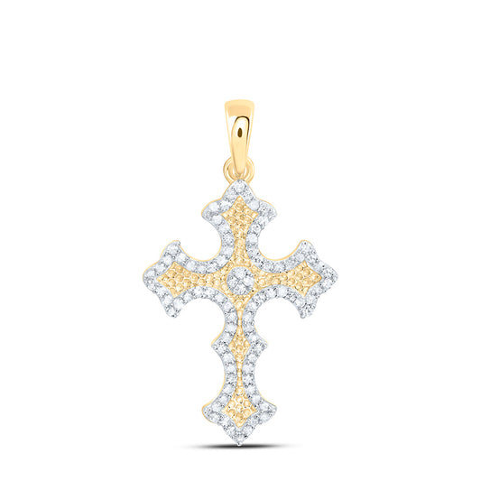 Sterling Silver 1/4Ctw Natural Diamond P1 Gift Cross Pendant