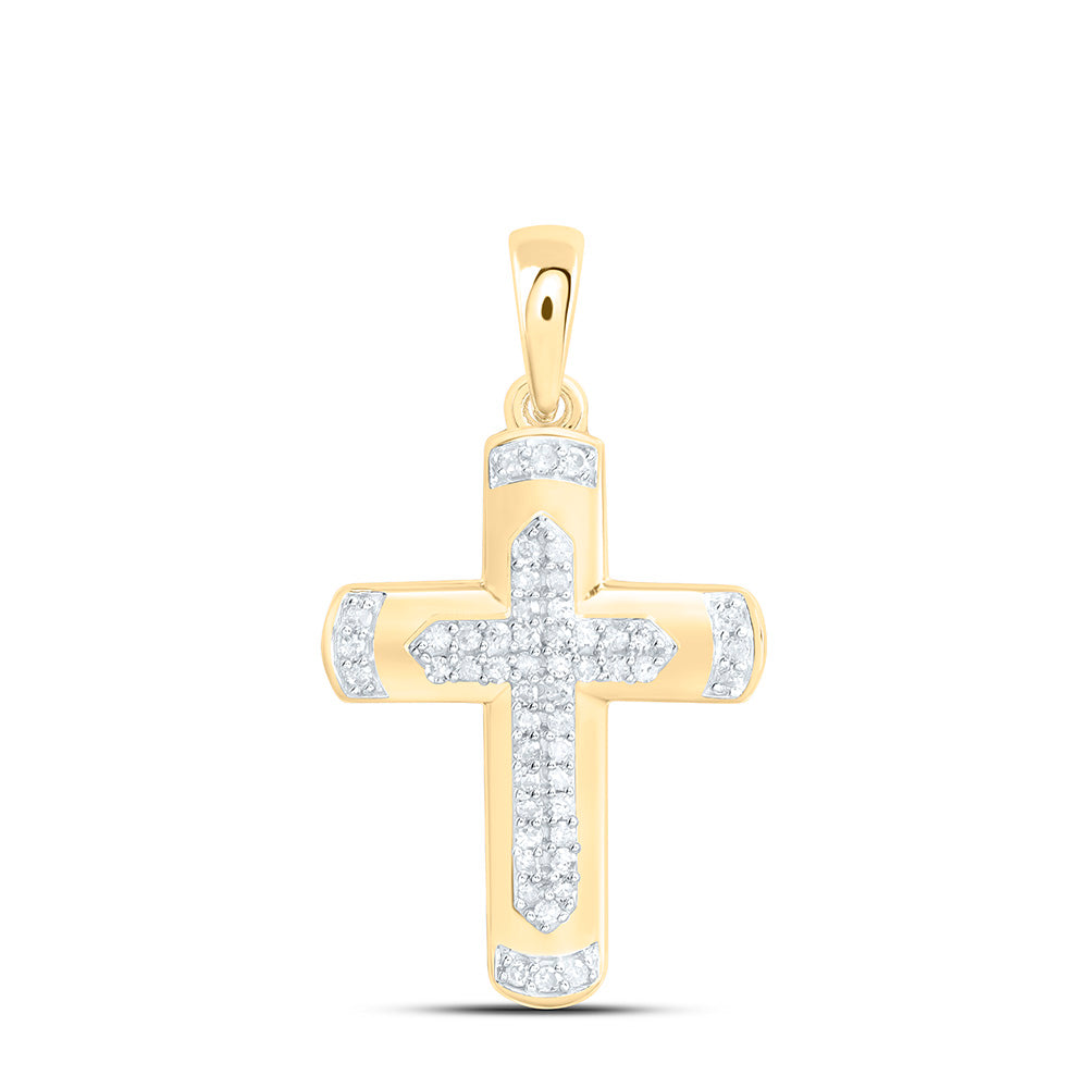 Sterling Silver 1/6Ctw Natural Diamond P1 Gift Cross Pendant