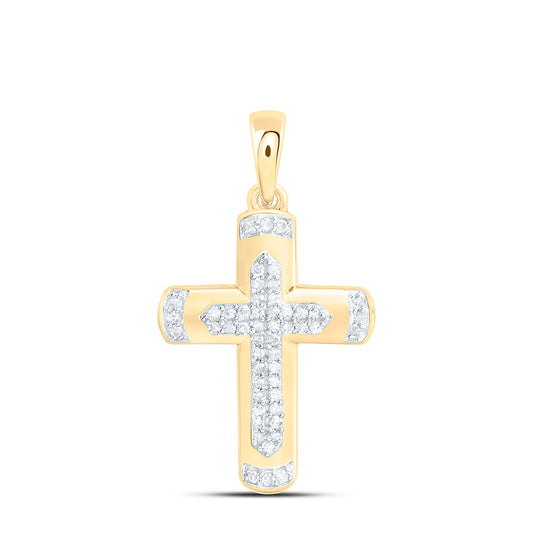 Sterling Silver 1/6Ctw Natural Diamond P1 Gift Cross Pendant