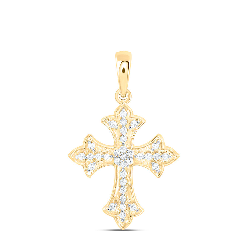 Sterling Silver 1/8Ctw Natural Diamond P1 Gift Cross Pendant