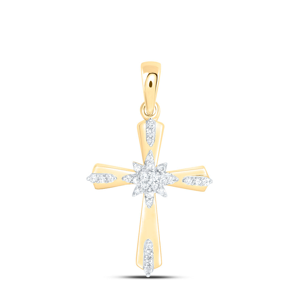 Sterling Silver 1/10Ctw Natural Diamond P1 Gift Cross Pendant