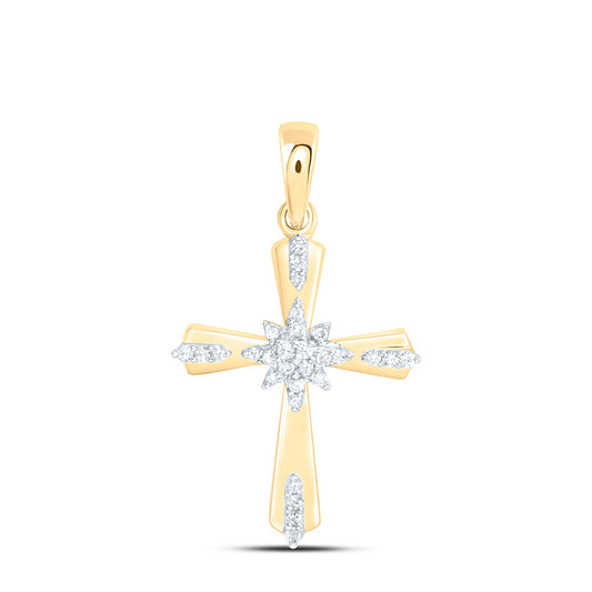 Sterling Silver 1/10Ctw Natural Diamond P1 Gift Cross Pendant