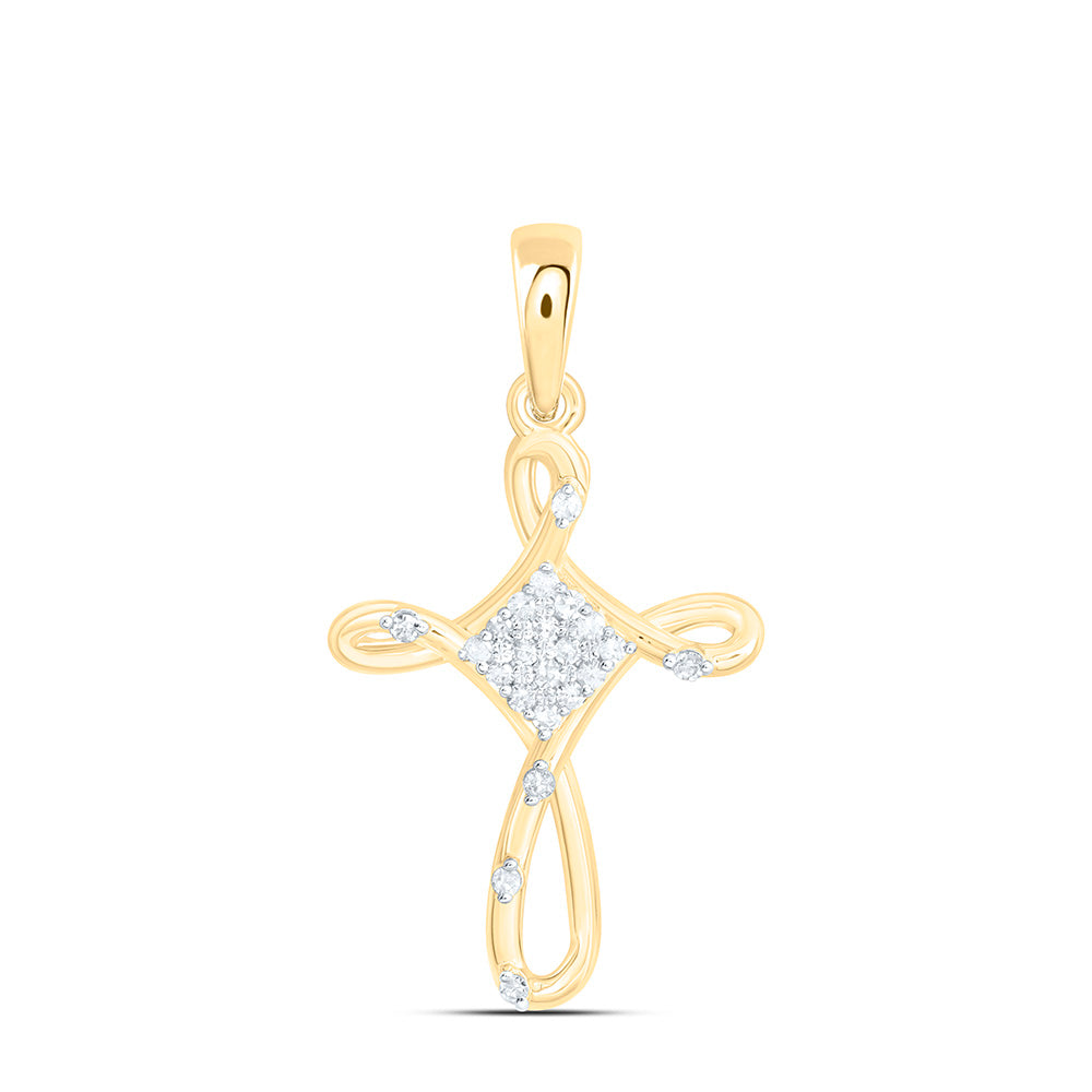 Sterling Silver 1/10Ctw Natural Diamond P1 Gift Cross Pendant