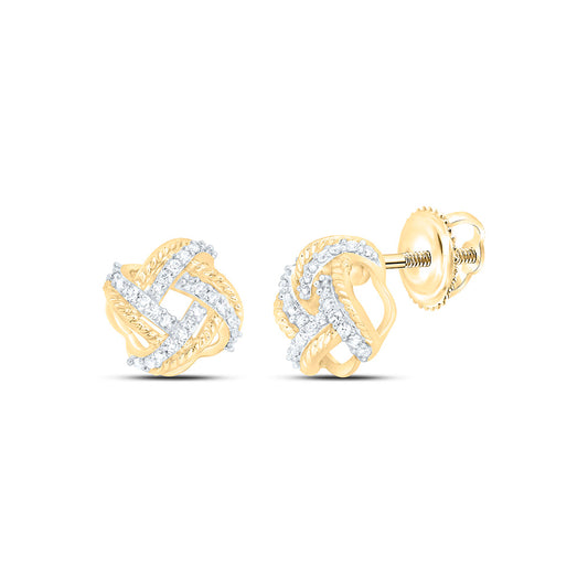 10K Yellow Gold 1/6Ctw Natural Diamond Fashion Earring