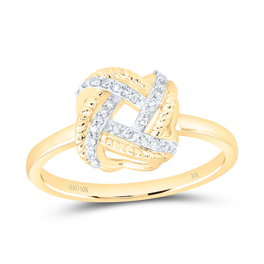 10K Yellow Gold 1/10Ctw Natural Diamond Fashion Ring