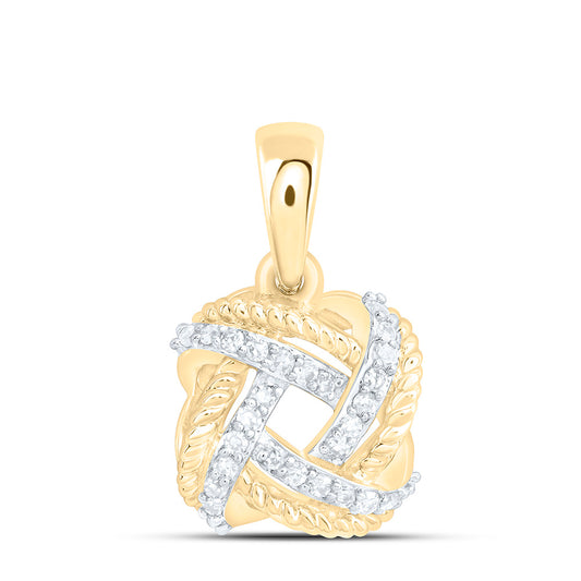 10K Yellow Gold 1/10Ctw Natural Diamond Fashion Pendant
