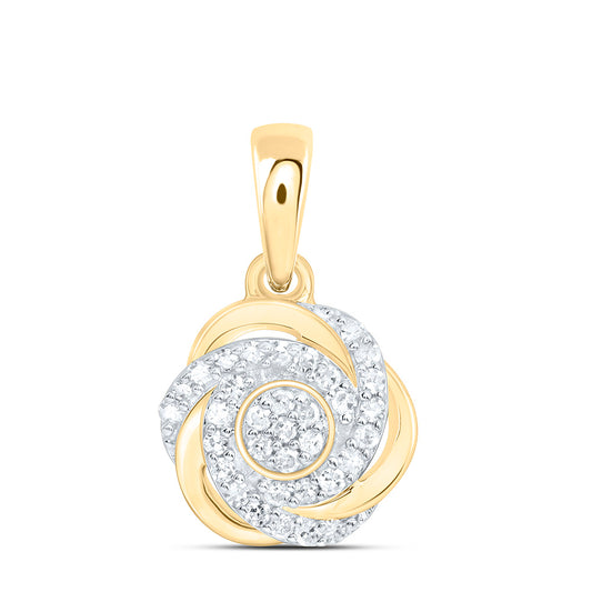 Sterling Silver 1/8Ctw Natural Diamond P1 Gift Flower Pendant