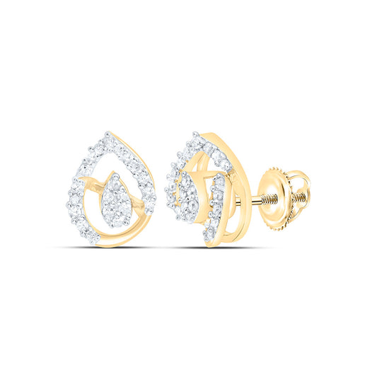 Sterling Silver 1/8Ctw Natural Diamond P1 Gift Pear Earring