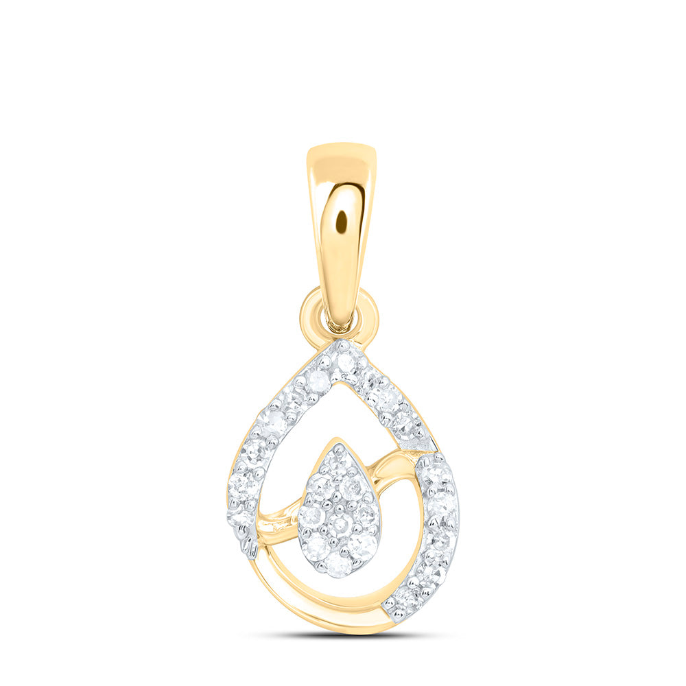 Sterling Silver 1/10Ctw Natural Diamond P1 Gift Pear Pendant