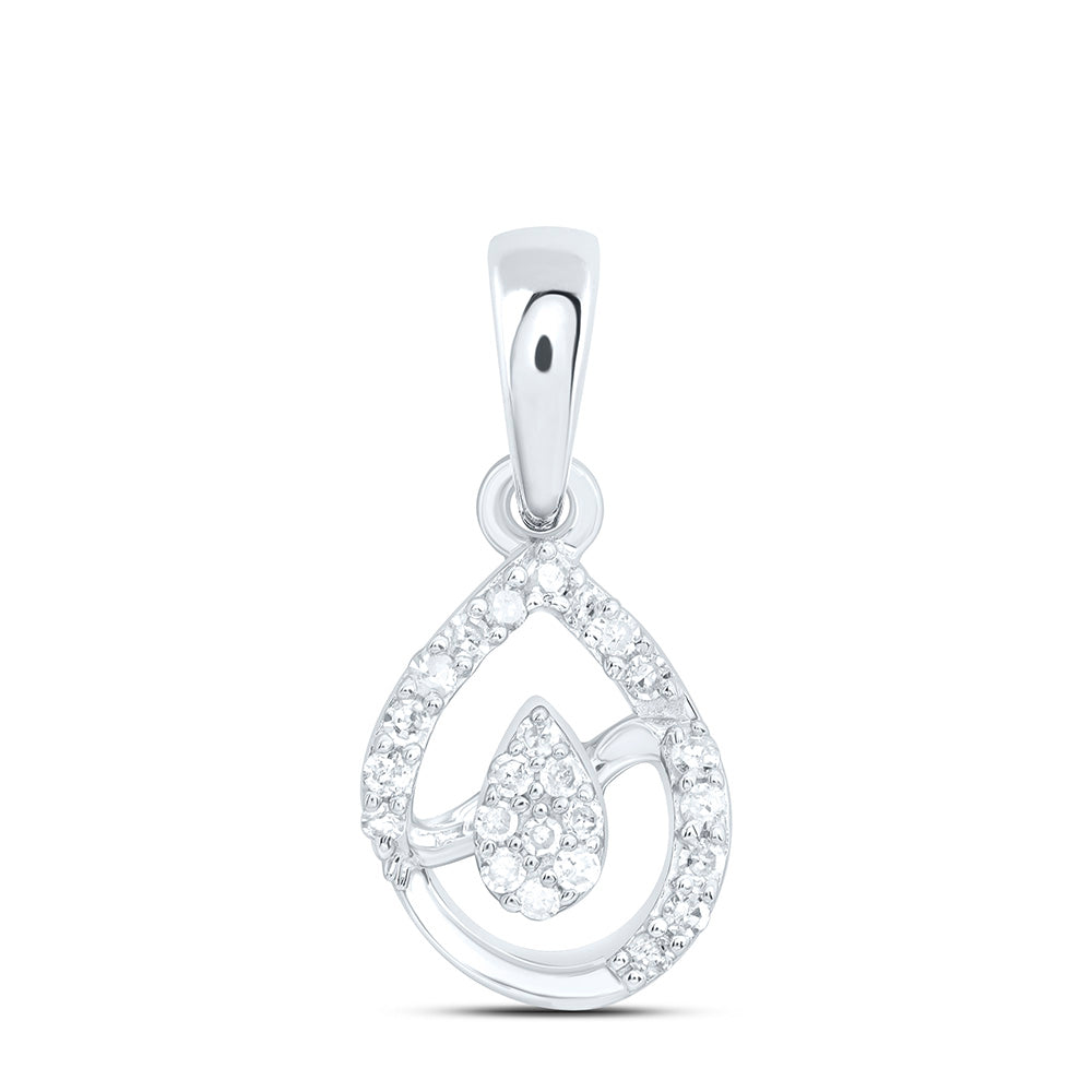 Sterling Silver 1/10Ctw Natural Diamond P1 Gift Pear Pendant