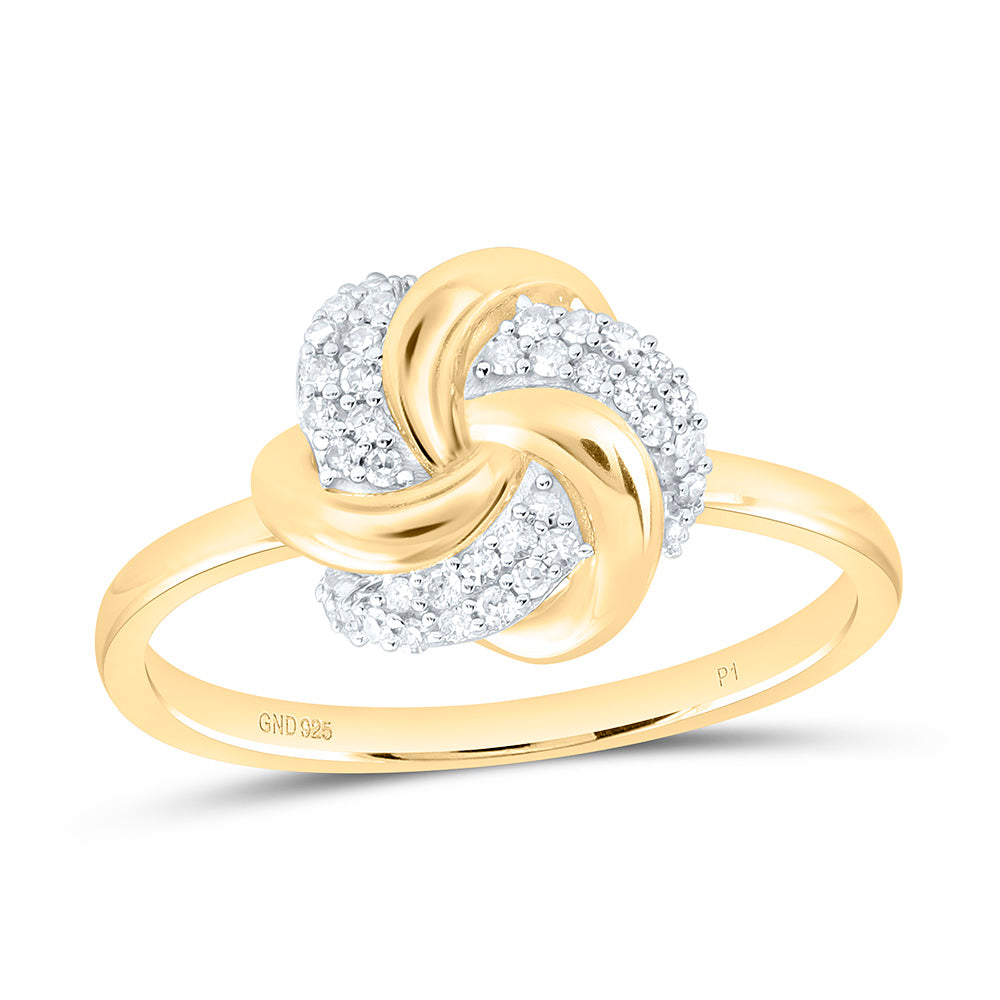 Yellow-Tone Sterling Silver 1/6Ctw Natural Diamond P1 Gift Ring