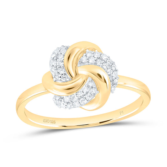 Yellow-Tone Sterling Silver 1/6Ctw Natural Diamond P1 Gift Ring