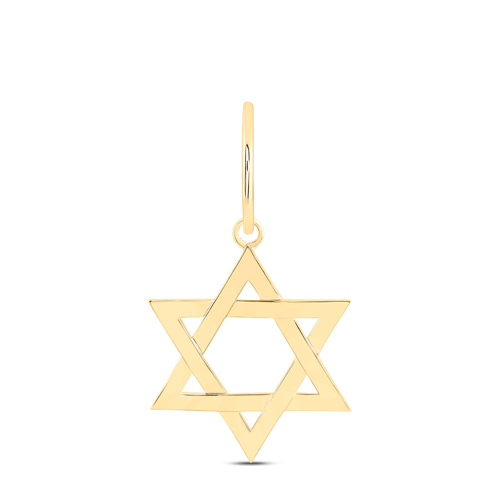 10K Yellow Gold Plain Gold Star Of David Pendant
