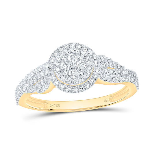 10K Yellow Gold 1/2Ctw Natural Diamond Fashion Round Ring