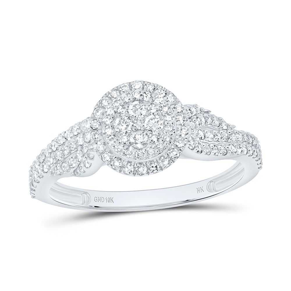 10K Yellow Gold 1/2Ctw Natural Diamond Fashion Round Ring