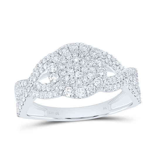 10K Yellow Gold 5/8Ctw Natural Diamond Fashion Round Ring
